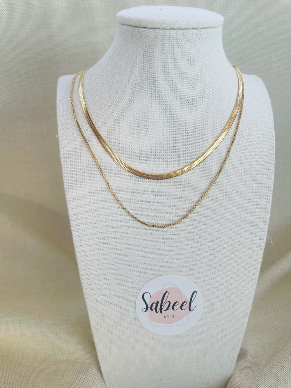 Collier Double Rang Doré Acier Inoxydable | Gold Layered Necklace